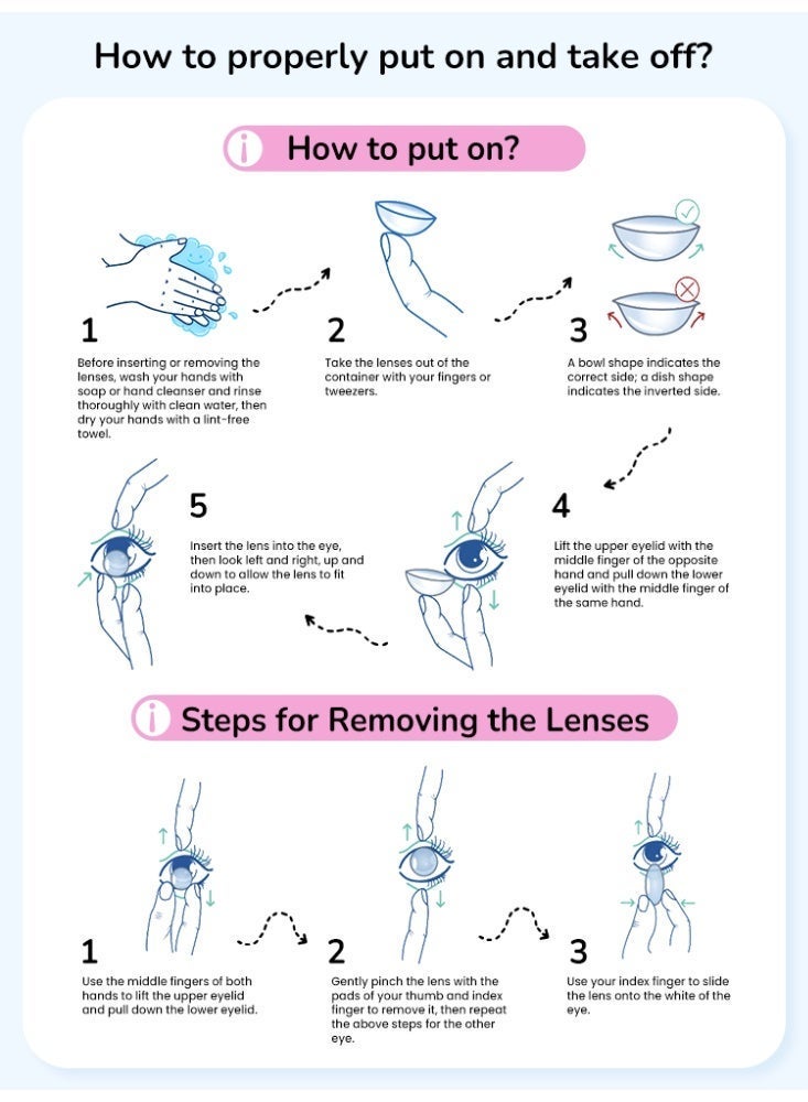 UYAAI Blue Contacts Yearly Colored Contact Lenses, Unisex Cosmetic Contact Lenses, Natural Fashion Lenses, 42% Water - Image 5